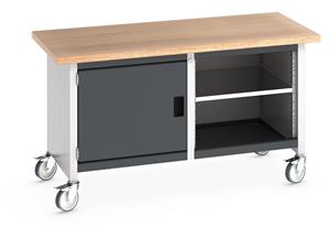 Bott Cubio Mobile Storage Workbench 1500mm wide x 750mm Deep x 840mm high supplied with a Multiplex (layered beech ply) worktop, 1 x integral... 1500mm Wide Storage Benches